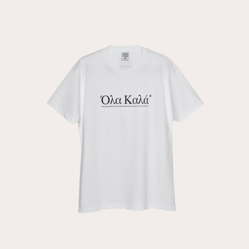 T-shirt Ola Kala White Black Letters